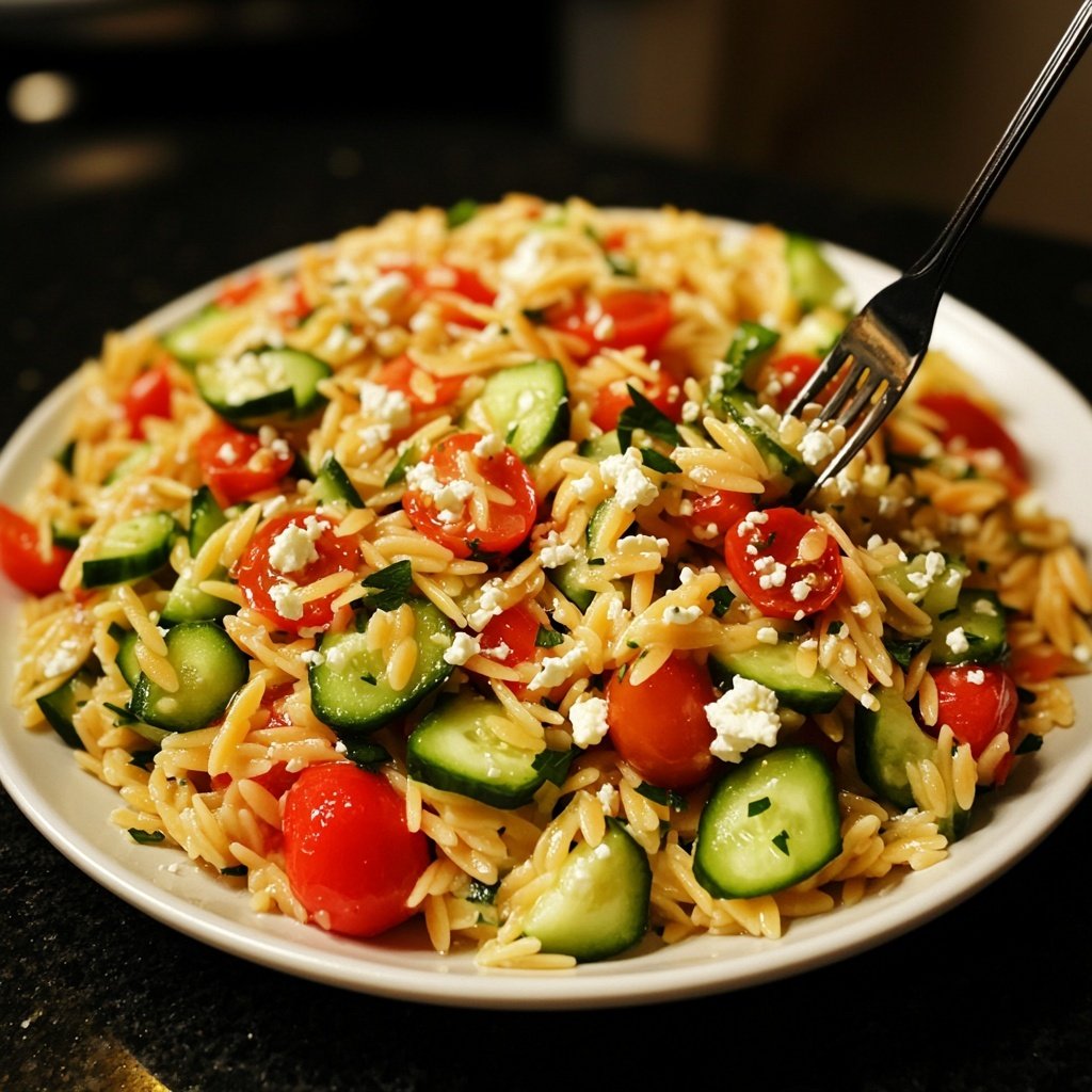 Griechischer Orzo Nudelsalat