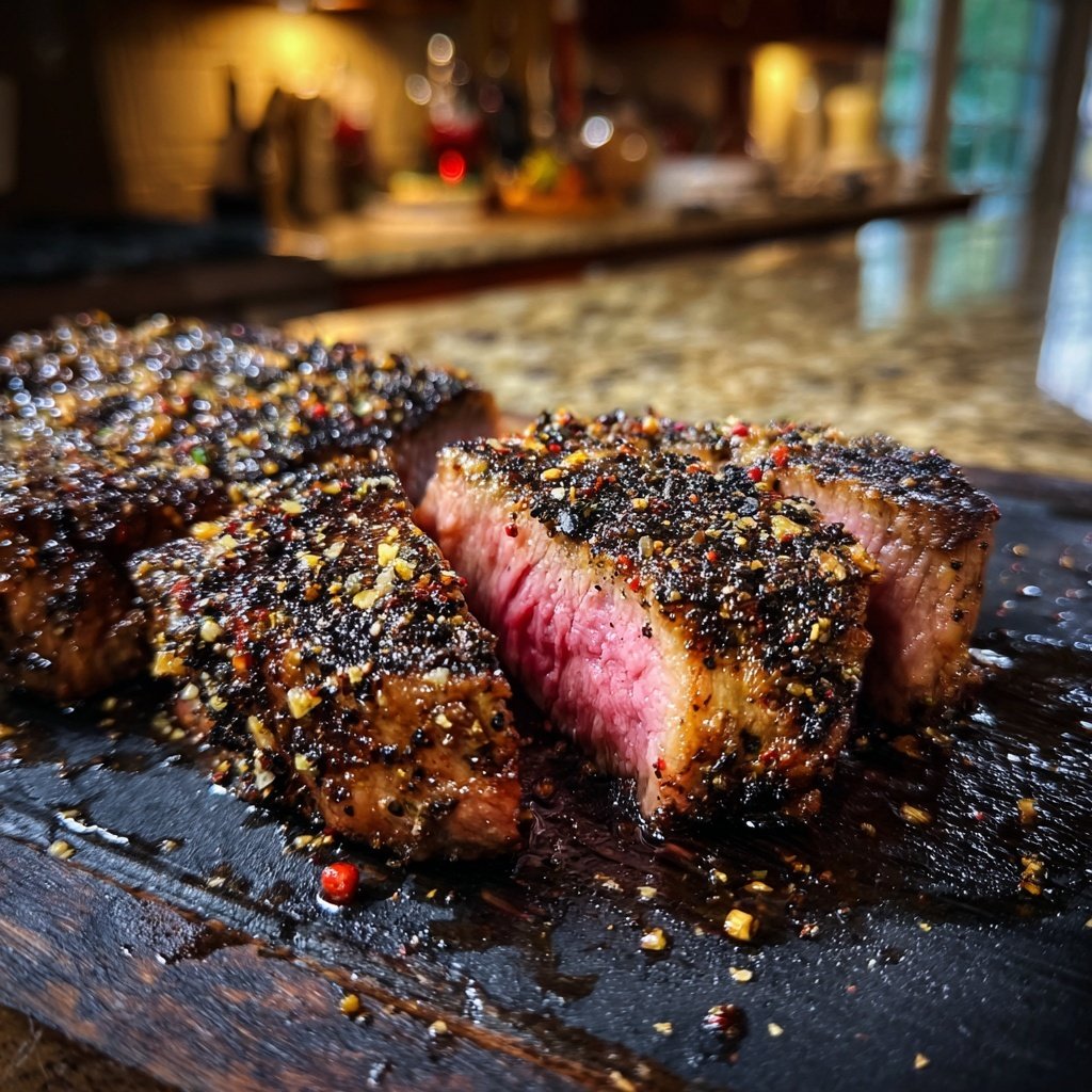 Gegrilltes Steak Mit Pfeffer Kruste