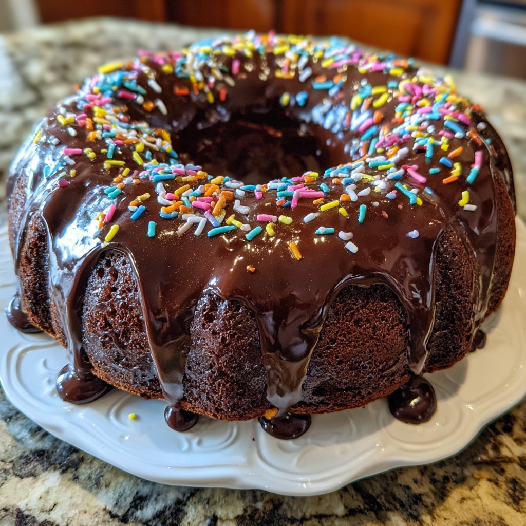 Geburtstagskuchen mit Schokoglasur