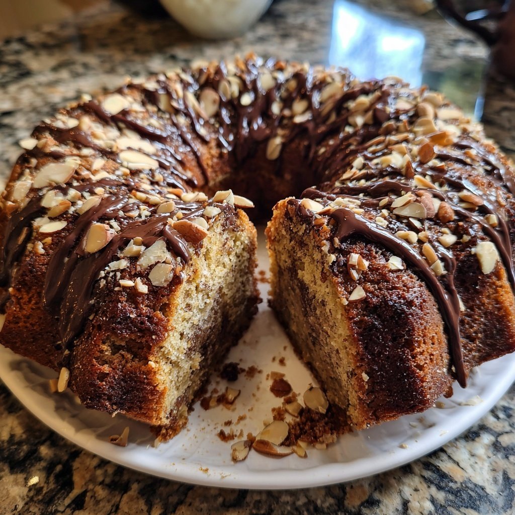 Bananenkuchen mit Mandeln und Kakao