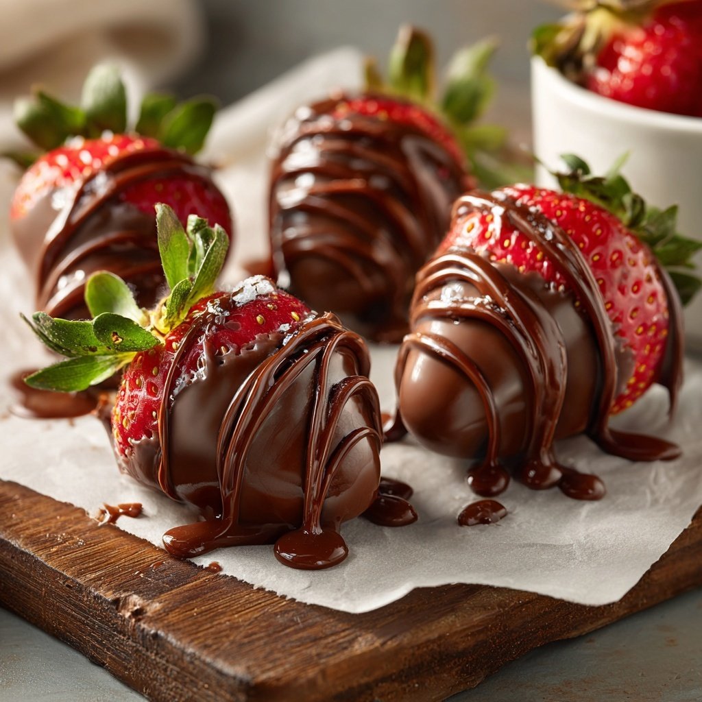 Erdbeeren mit Schokolade überzogen