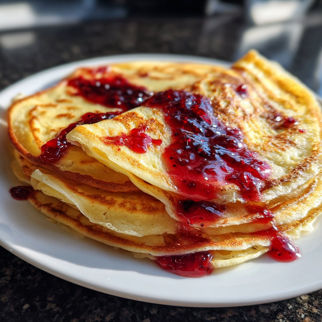 Pfannkuchen mit Marmelade