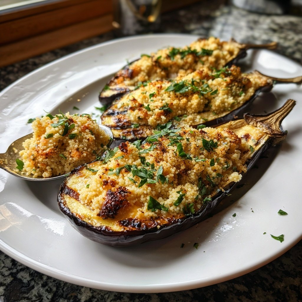 Gefüllte Auberginen mit Couscous