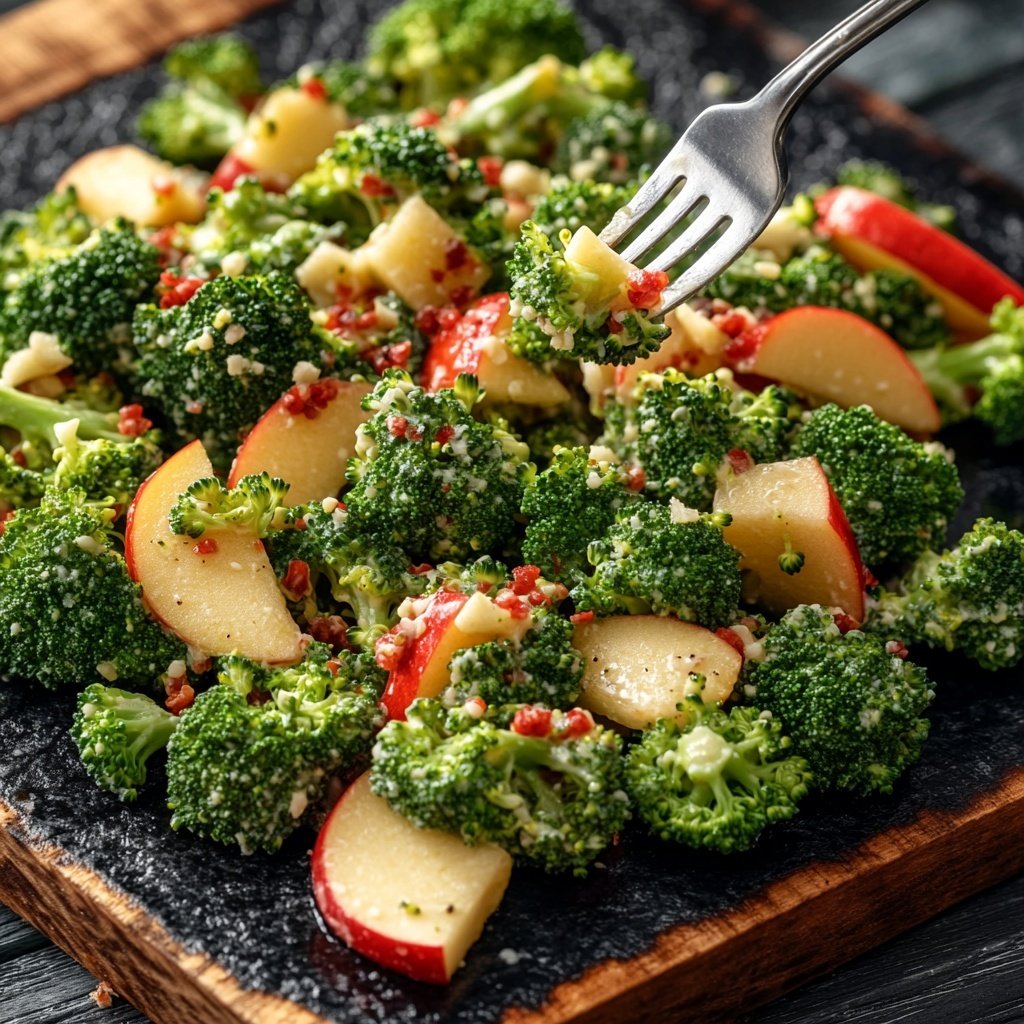 Roher Brokkoli-Salat mit Apfel – Vegan und Low Carb