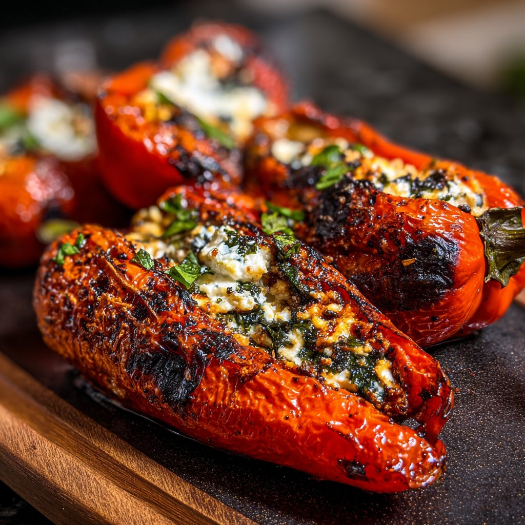 Gegrillte Paprika Mit Feta