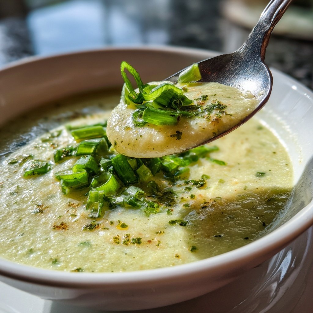 Blumenkohlsuppe mit Lauchzwiebeln