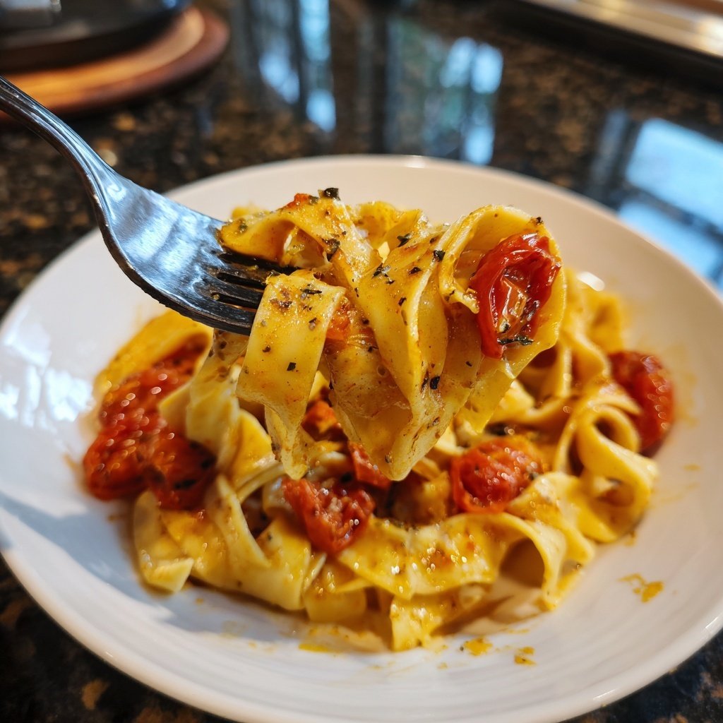 Tagliatelle mit Ofentomaten