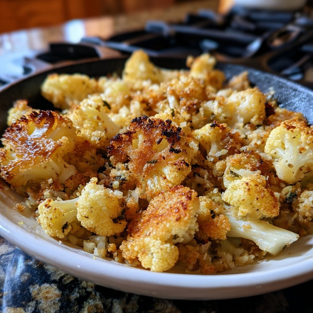 Blumenkohlpfanne mit Knoblauch